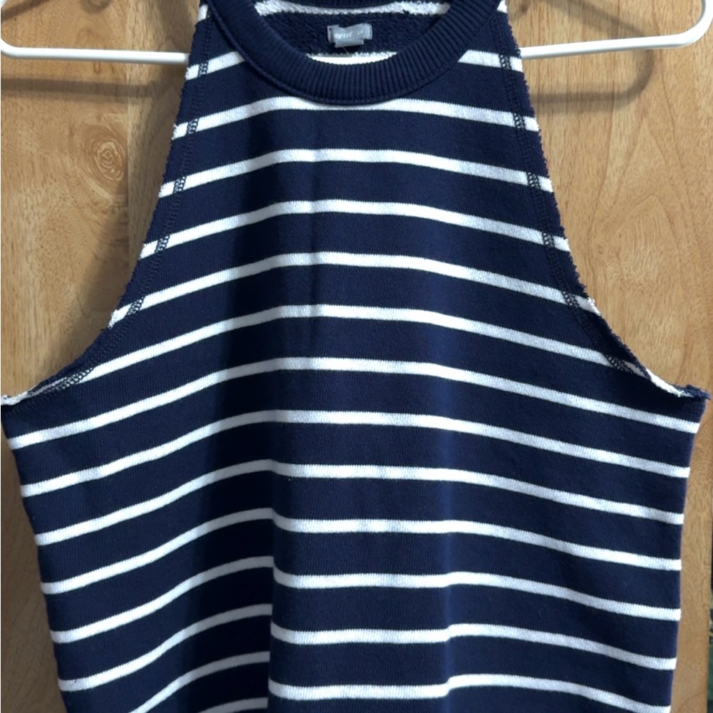 Navy and White Striped Tank Top